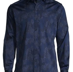 NWT ROBERT GRAHAM TAILORED FIT LEE HIDDEN BUTTON DOWN BLUE SHIRT 2XL